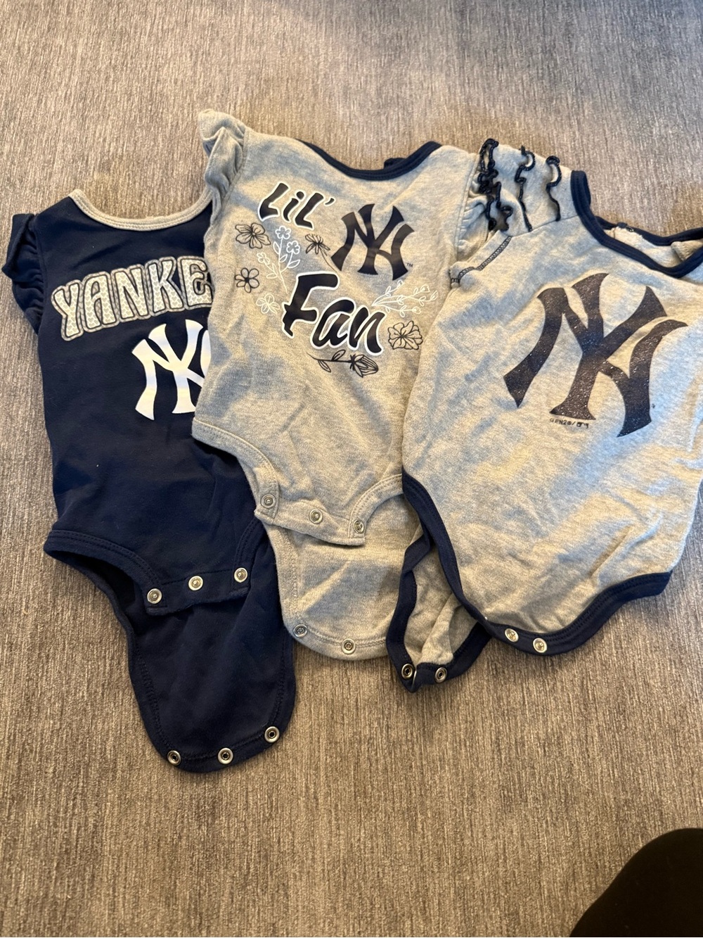 Yankee Genuine Merchandise Baby One-Piece Bodysuits in Navy & Gray Bundle